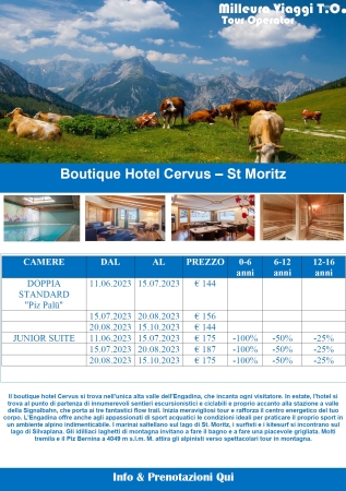 Svizzera - St Moritz - Boutique Hotel Cervus Montagna Svizzera